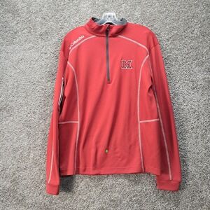 Columbia Golf Miami University Redhawks Mens Quarter Zip Pullover Red Size M